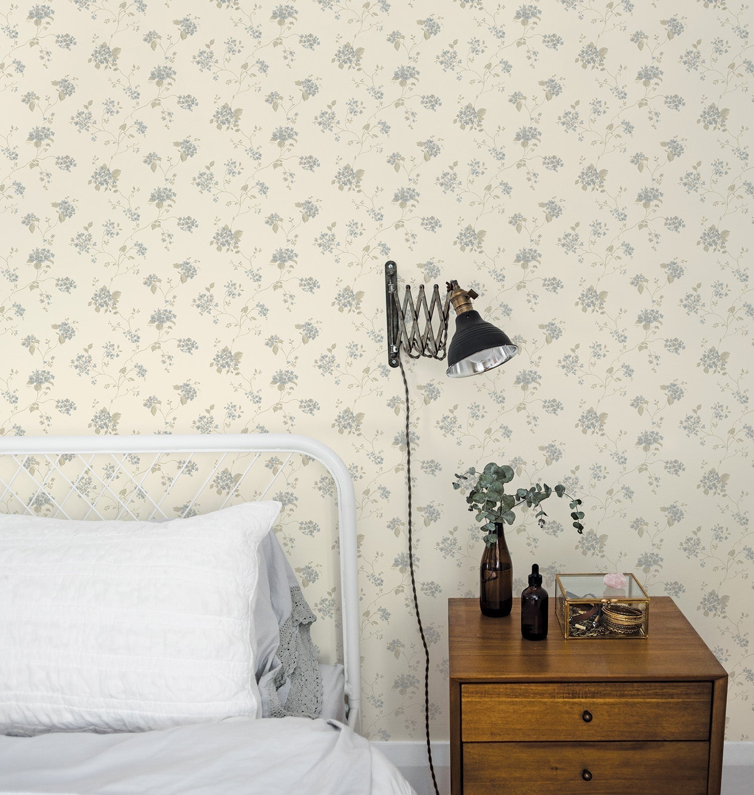 Miniatures 2 Spring Flowers Wallpaper - Pale Blue - Galerie - G67865 - Premier Wallcovering