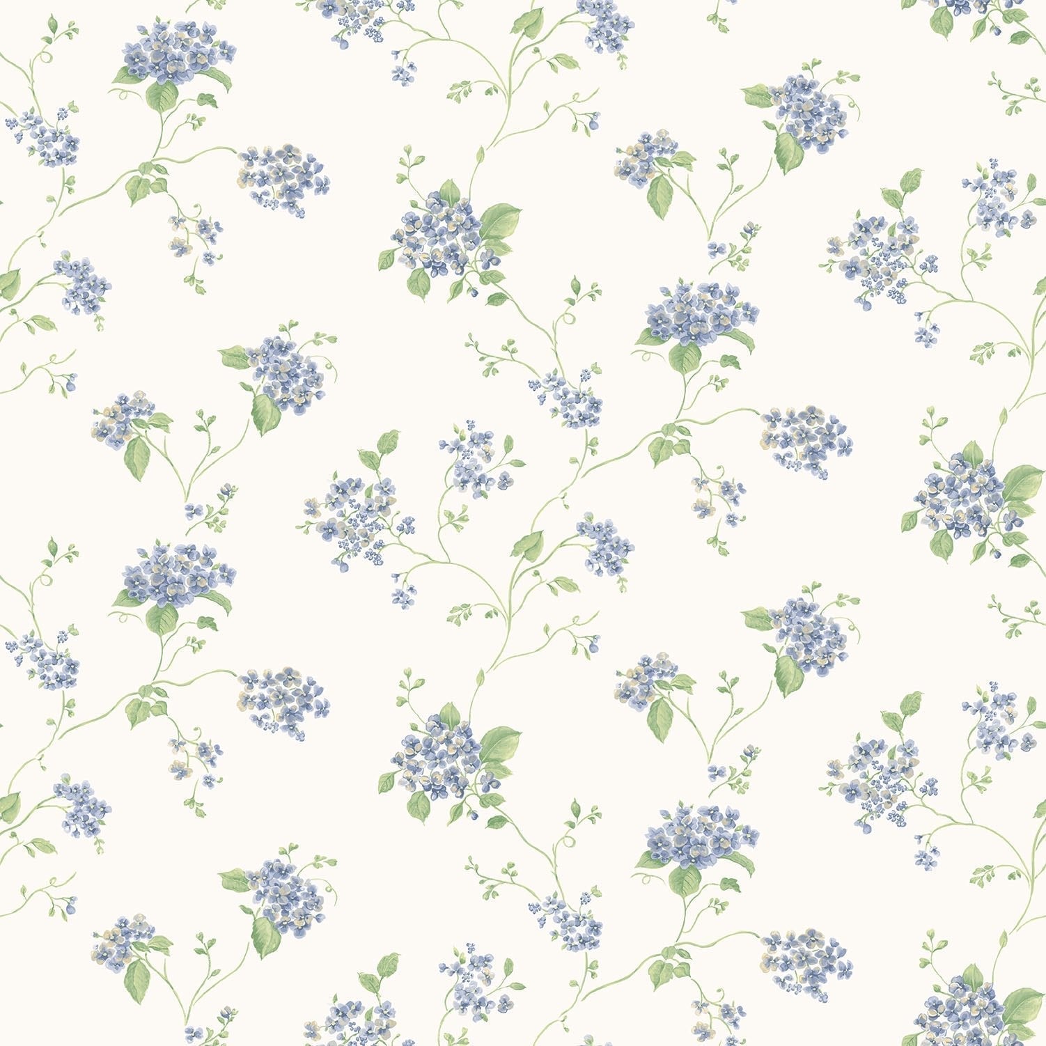Miniatures 2 Spring Flowers Wallpaper - Indigo - Galerie - G67864 - Premier Wallcovering