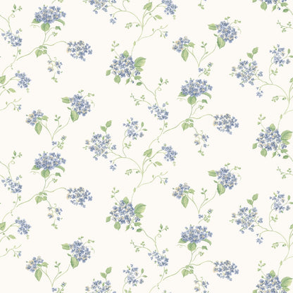 Miniatures 2 Spring Flowers Wallpaper - Indigo - Galerie - G67864 - Premier Wallcovering