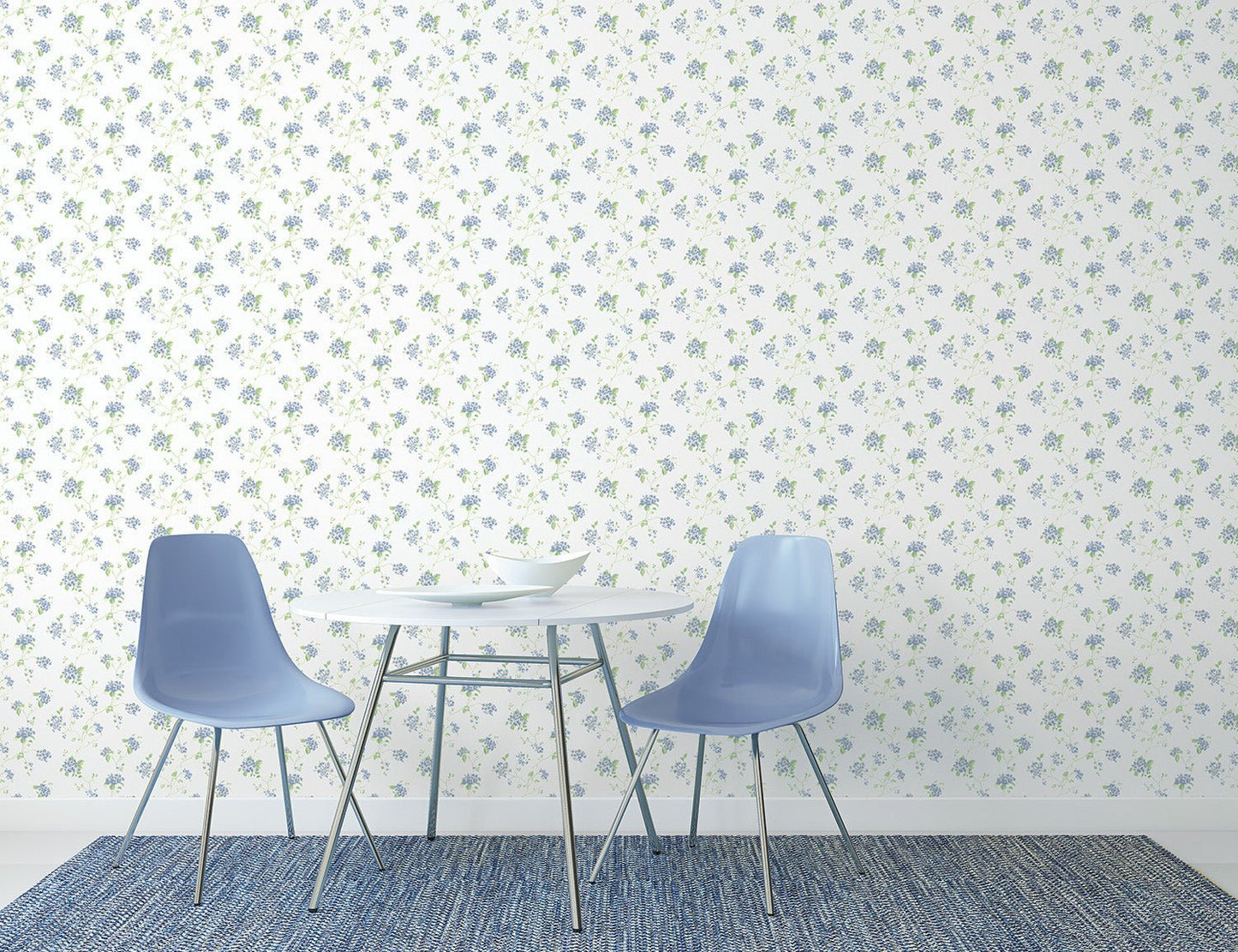 Miniatures 2 Spring Flowers Wallpaper - Indigo - Galerie - G67864 - Premier Wallcovering