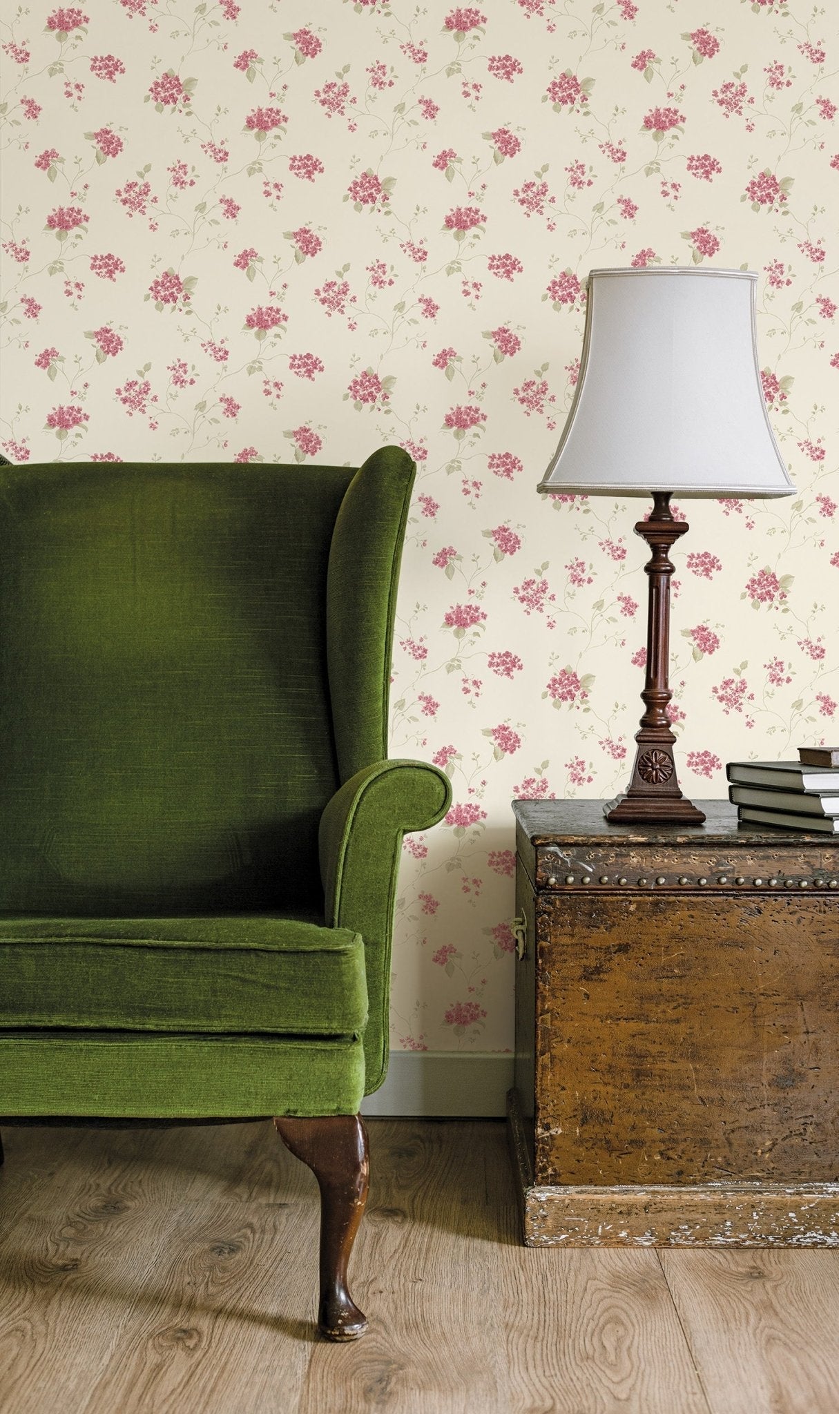 Miniatures 2 Spring Flowers Wallpaper - Wine Red - Galerie - G67868 - Premier Wallcovering