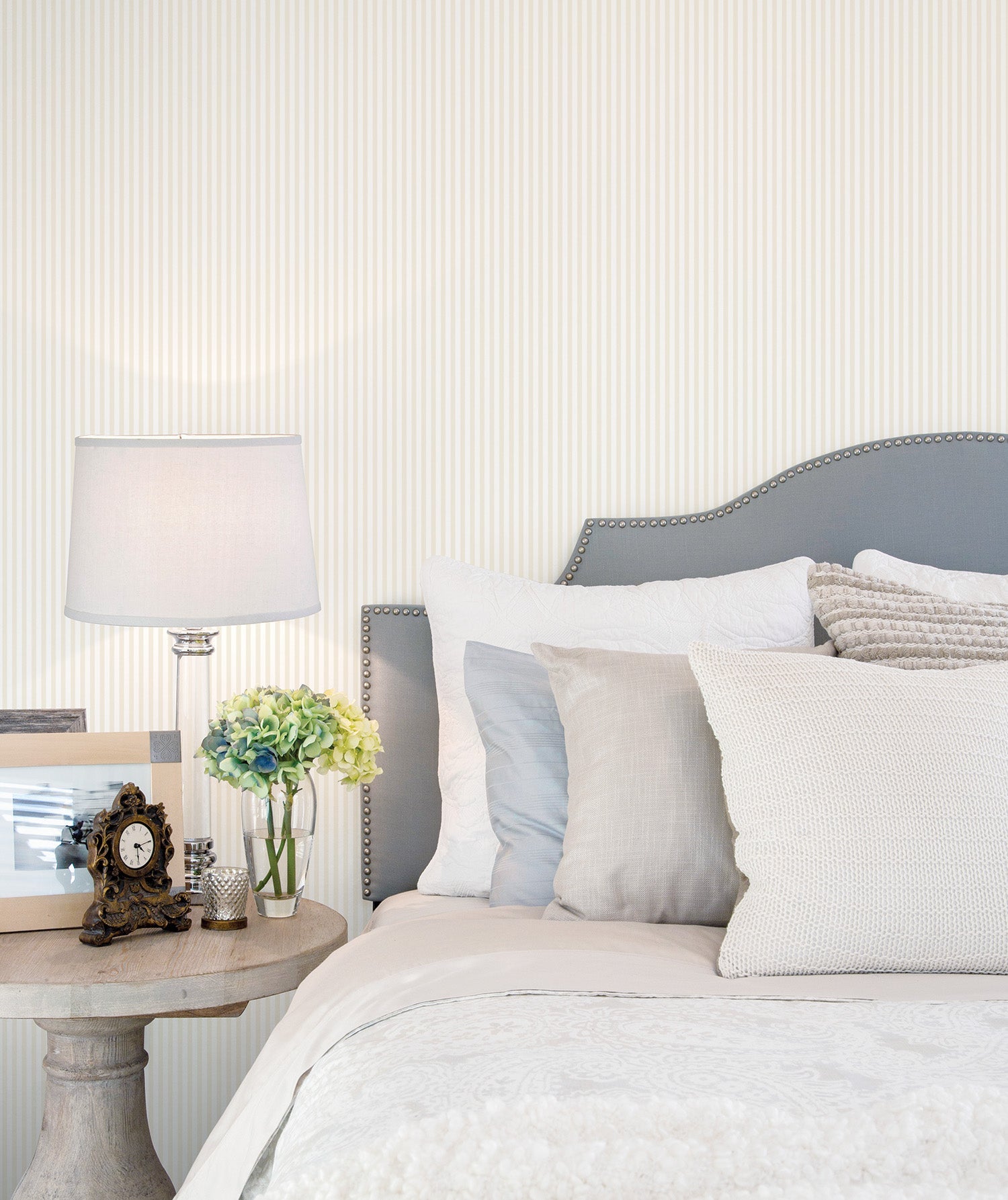 Miniatures 2 Tiny Stripe Wallpaper - Beige / White - Galerie - G67914 - Premier Wallcovering