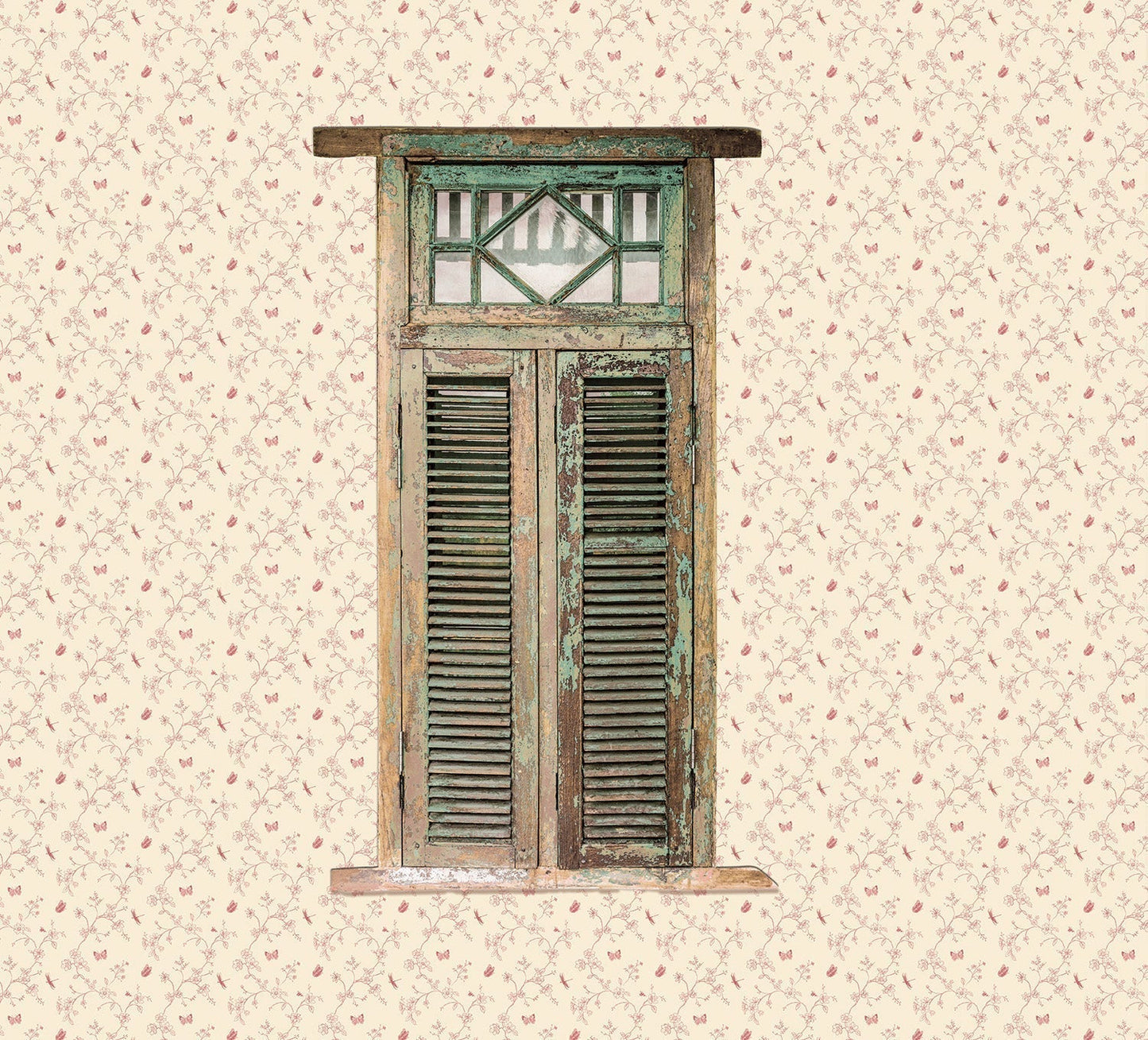 Miniatures 2 Trellis Butterfly Wallpaper - Red - Galerie - G67852 - Premier Wallcovering