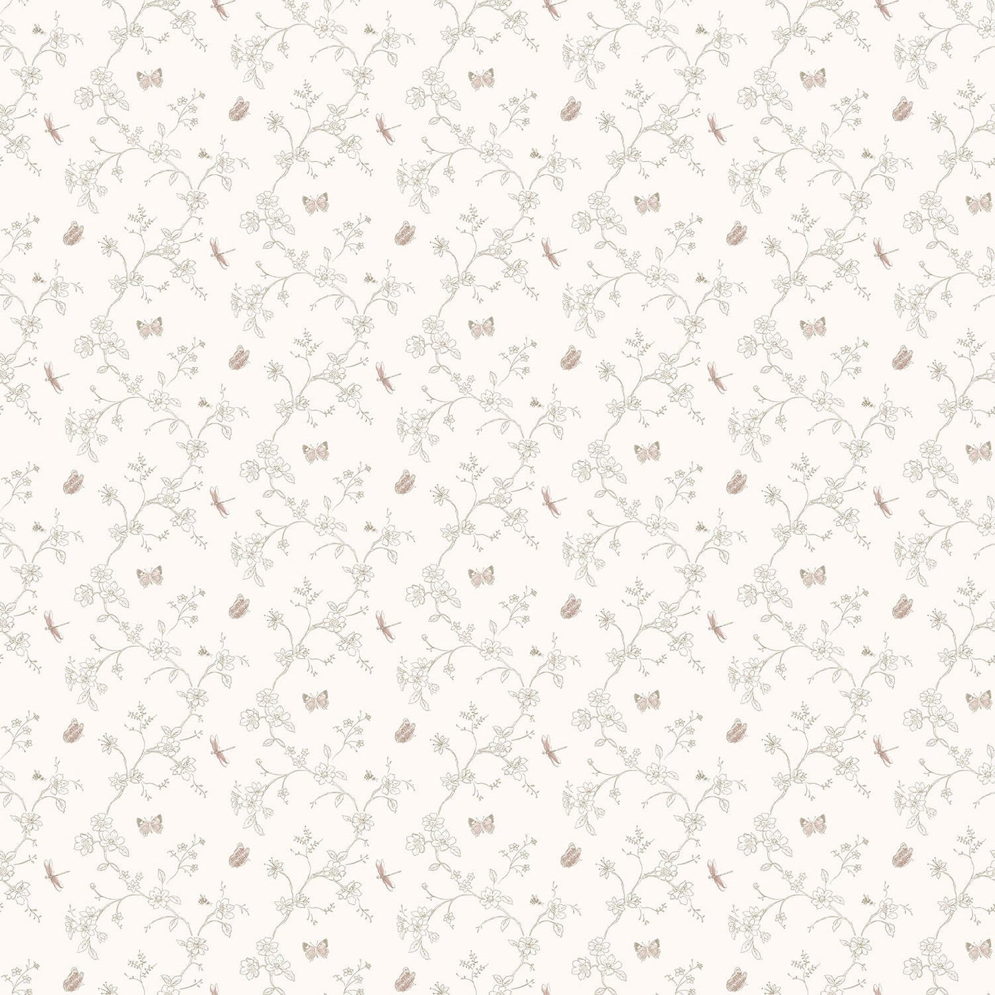 Miniatures 2 Trellis Butterfly Wallpaper - Taupe - Galerie - G67853 - Premier Wallcovering