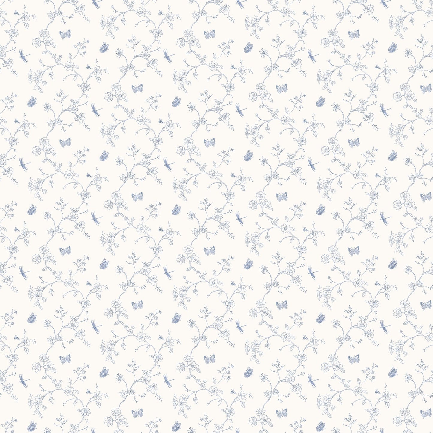 Miniatures 2 Trellis Butterfly Wallpaper - Blue - Galerie - G67851 - Premier Wallcovering