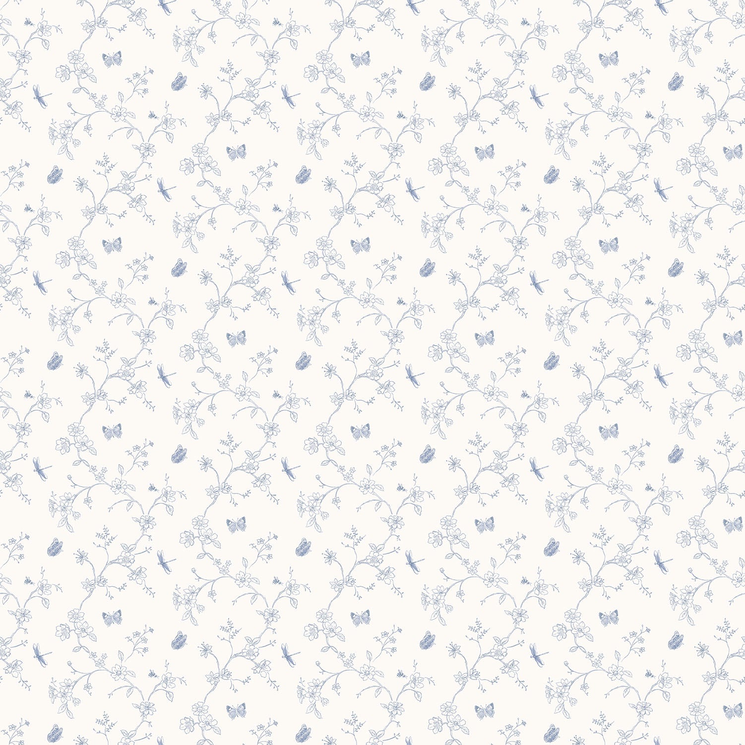 Miniatures 2 Trellis Butterfly Wallpaper - Blue - Galerie - G67851 - Premier Wallcovering