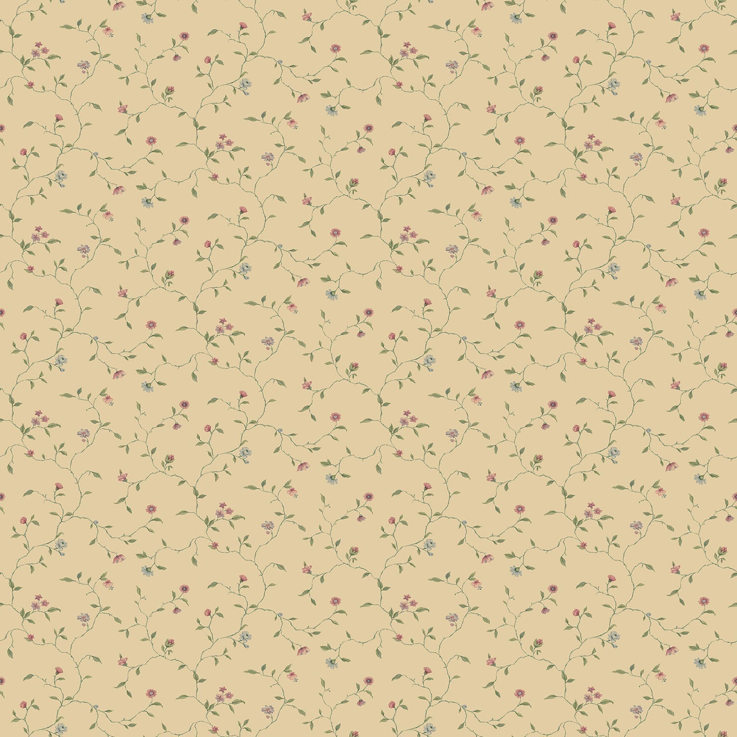 Miniatures 2 Trellis Vines Wallpaper - Pink / Blue - Galerie - G67921 - Premier Wallcovering