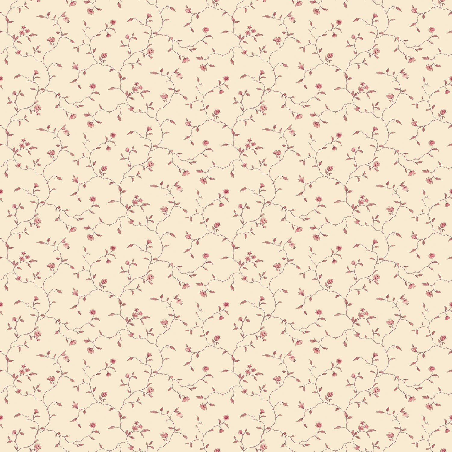 Miniatures 2 Trellis Vines Wallpaper - Red / Cream - Galerie - G67925 - Premier Wallcovering