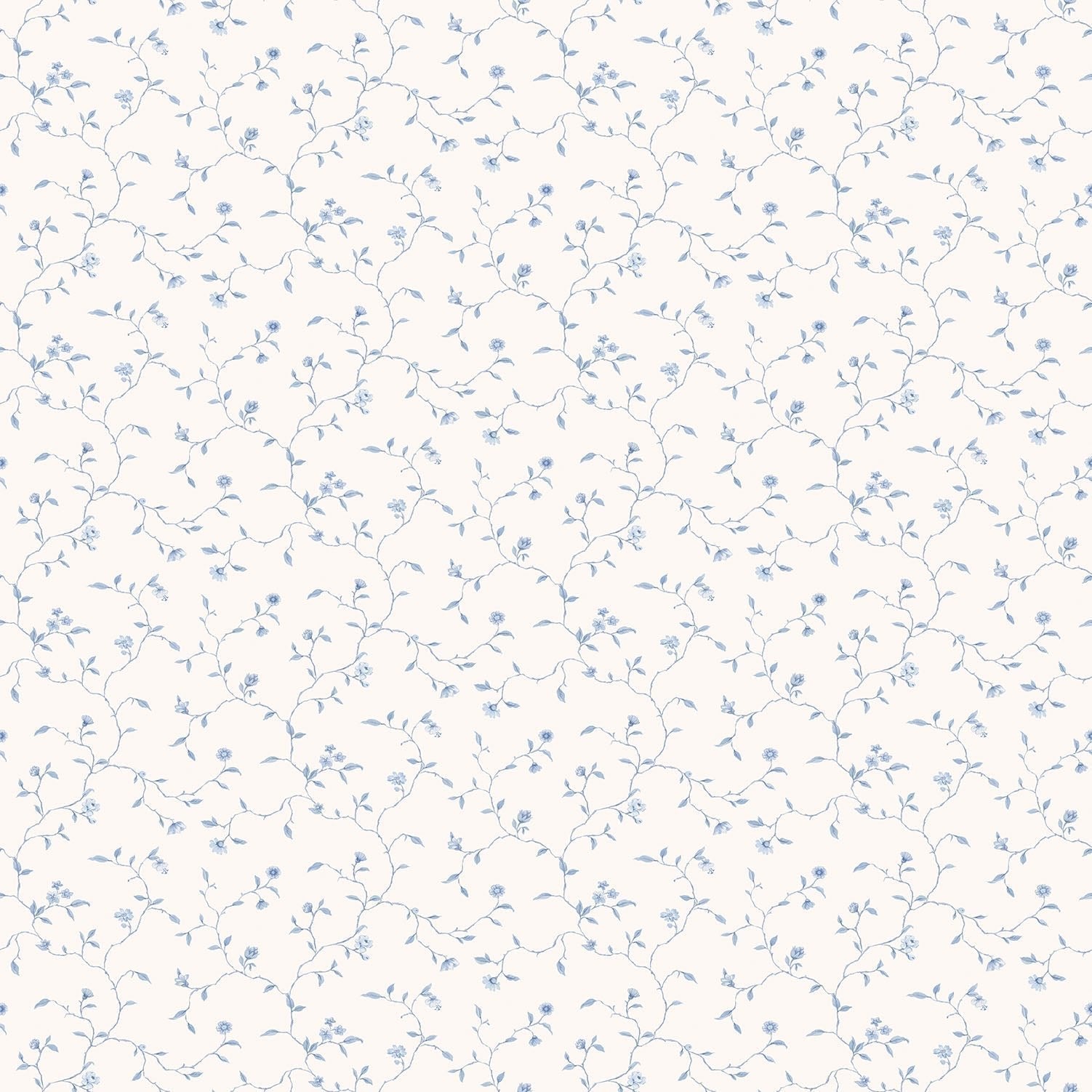 Miniatures 2 Trellis Vines Wallpaper - Blue - Galerie - G67920 - Premier Wallcovering