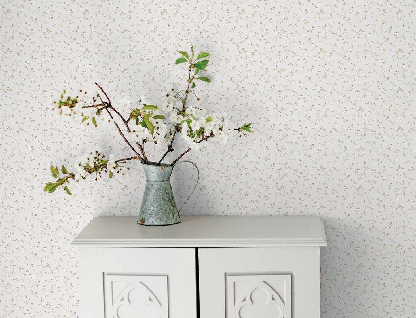 Miniatures 2 Trellis Vines Wallpaper - Beige / Cream - Galerie - G67924 - Premier Wallcovering