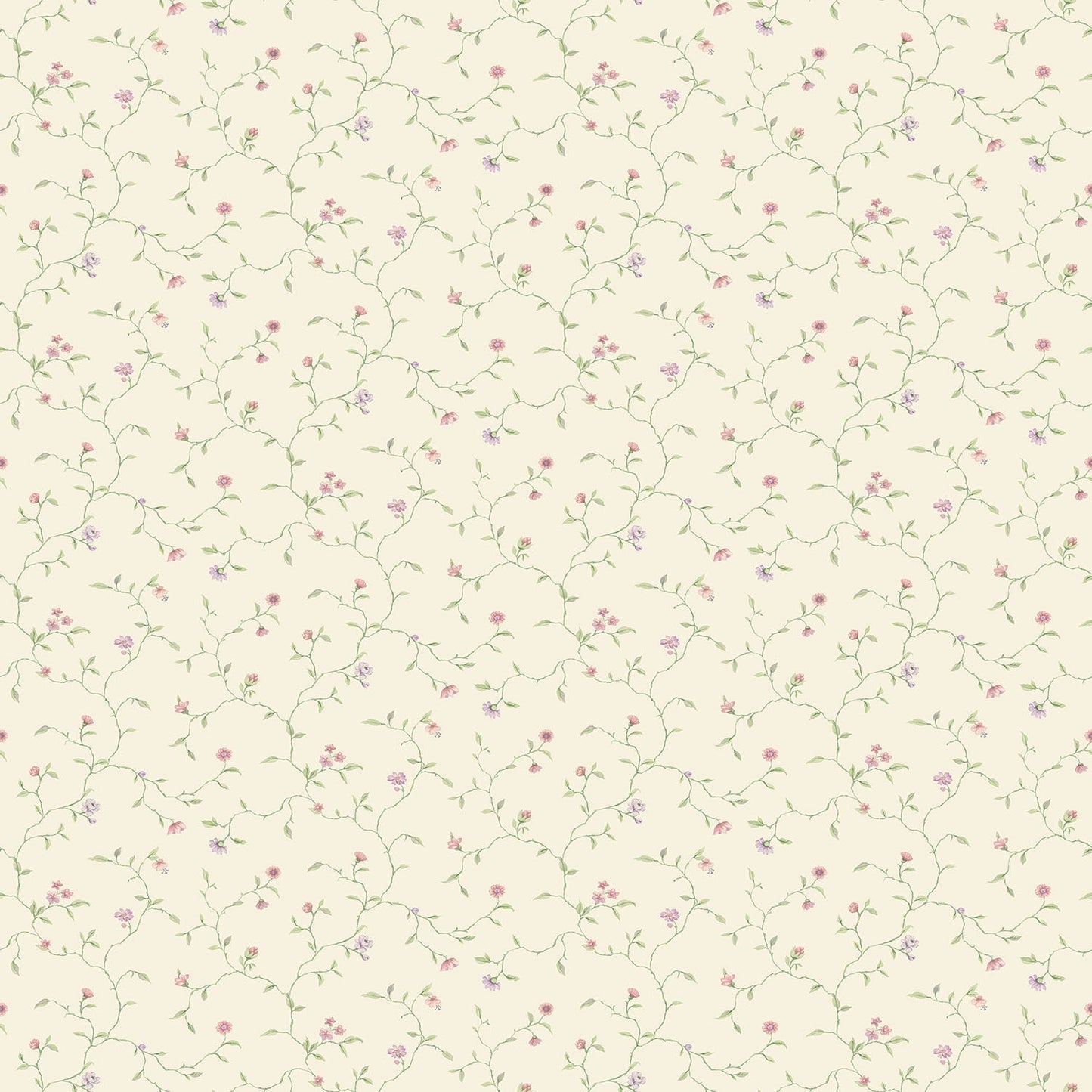 Miniatures 2 Trellis Vines Wallpaper - Lilac / Green / Cream - Galerie - G67922 - Premier Wallcovering