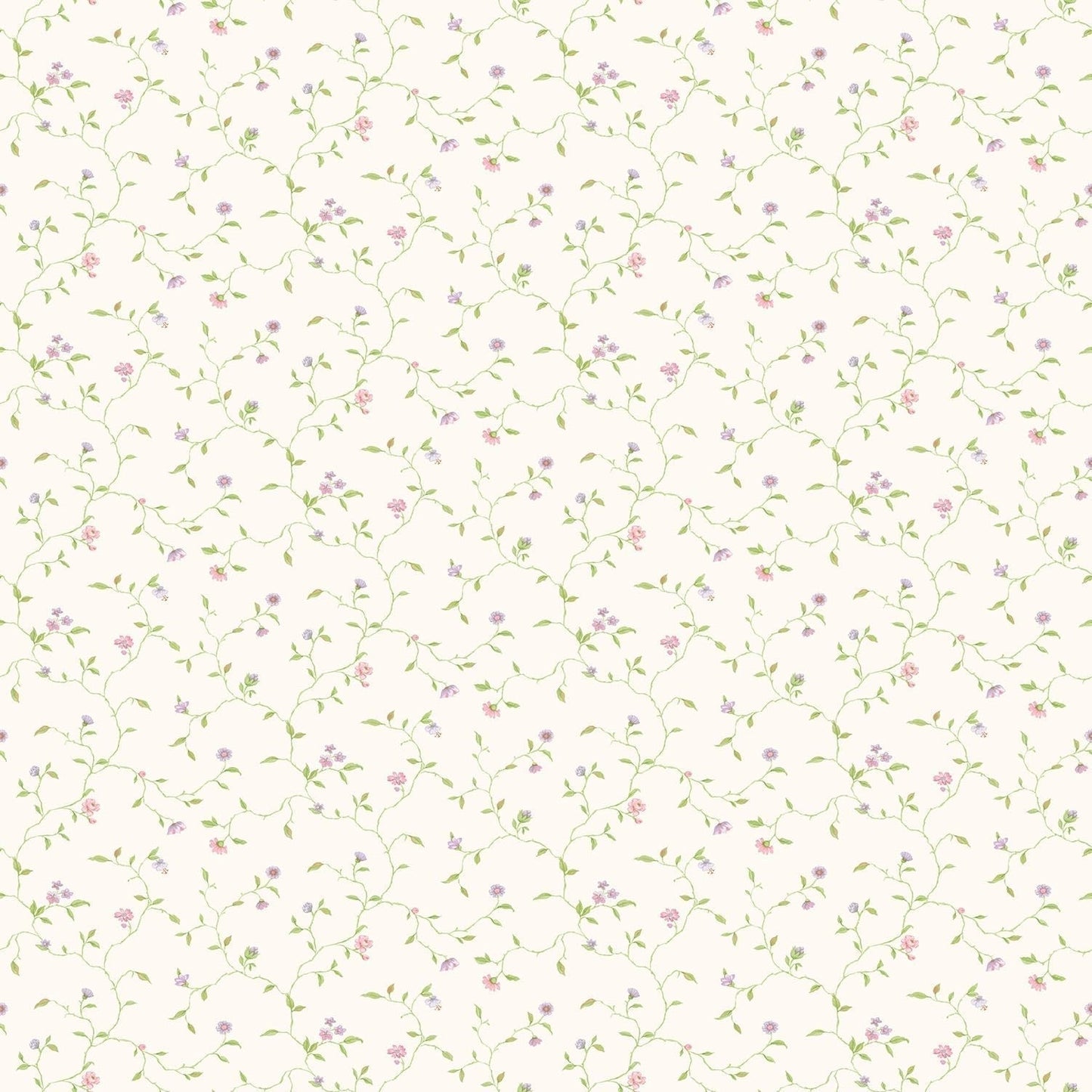 Miniatures 2 Trellis Vines Wallpaper - Lilac / Green / White - Galerie - G67923 - Premier Wallcovering