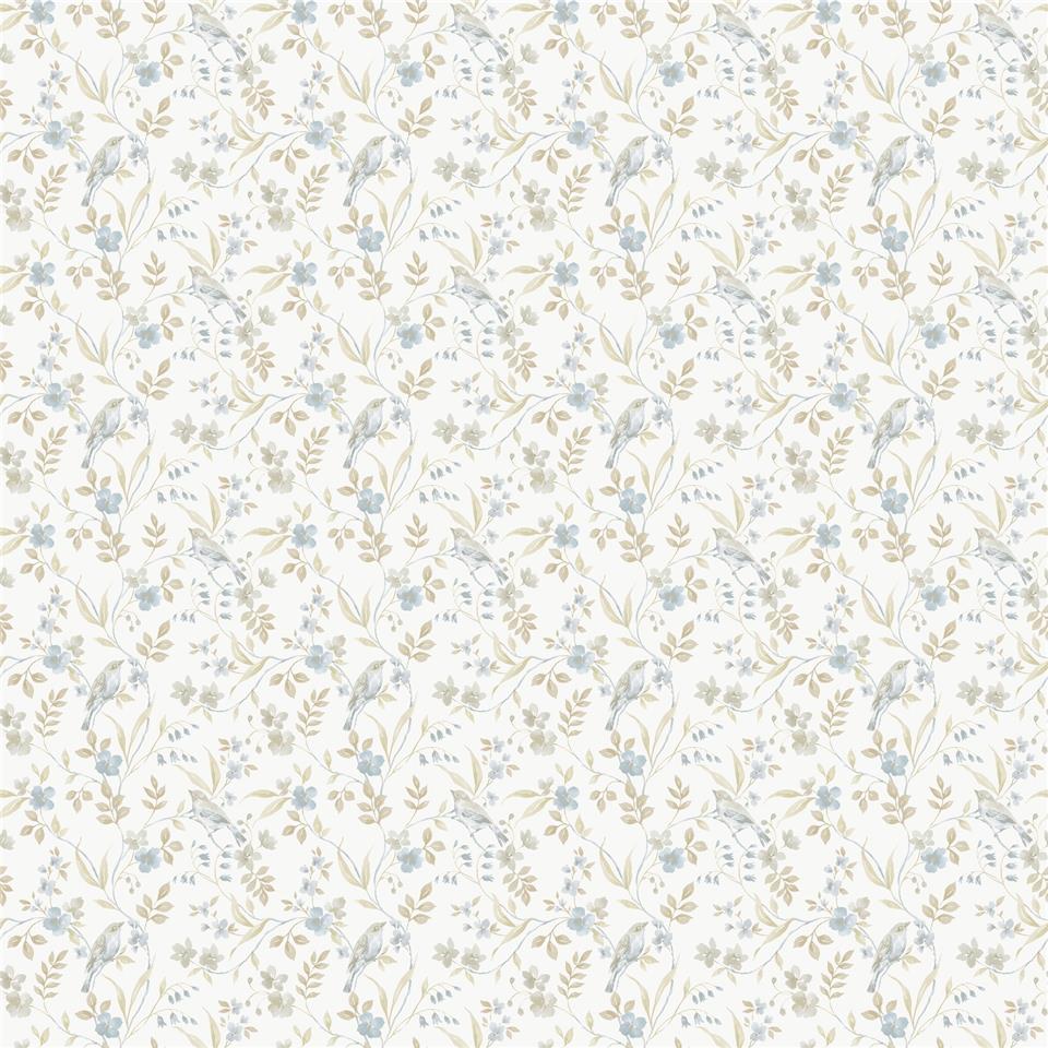 Miniatures 3 Garden Bird Wallpaper - Blue / Cream - Galerie - G68713 - Premier Wallcovering