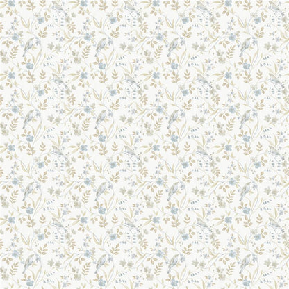 Miniatures 3 Garden Bird Wallpaper - Blue / Cream - Galerie - G68713 - Premier Wallcovering