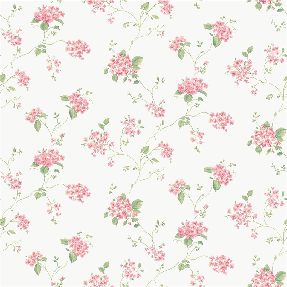 Miniatures 3 Hydrangea Trail Wallpaper - Pink - Galerie - G68718 - Premier Wallcovering