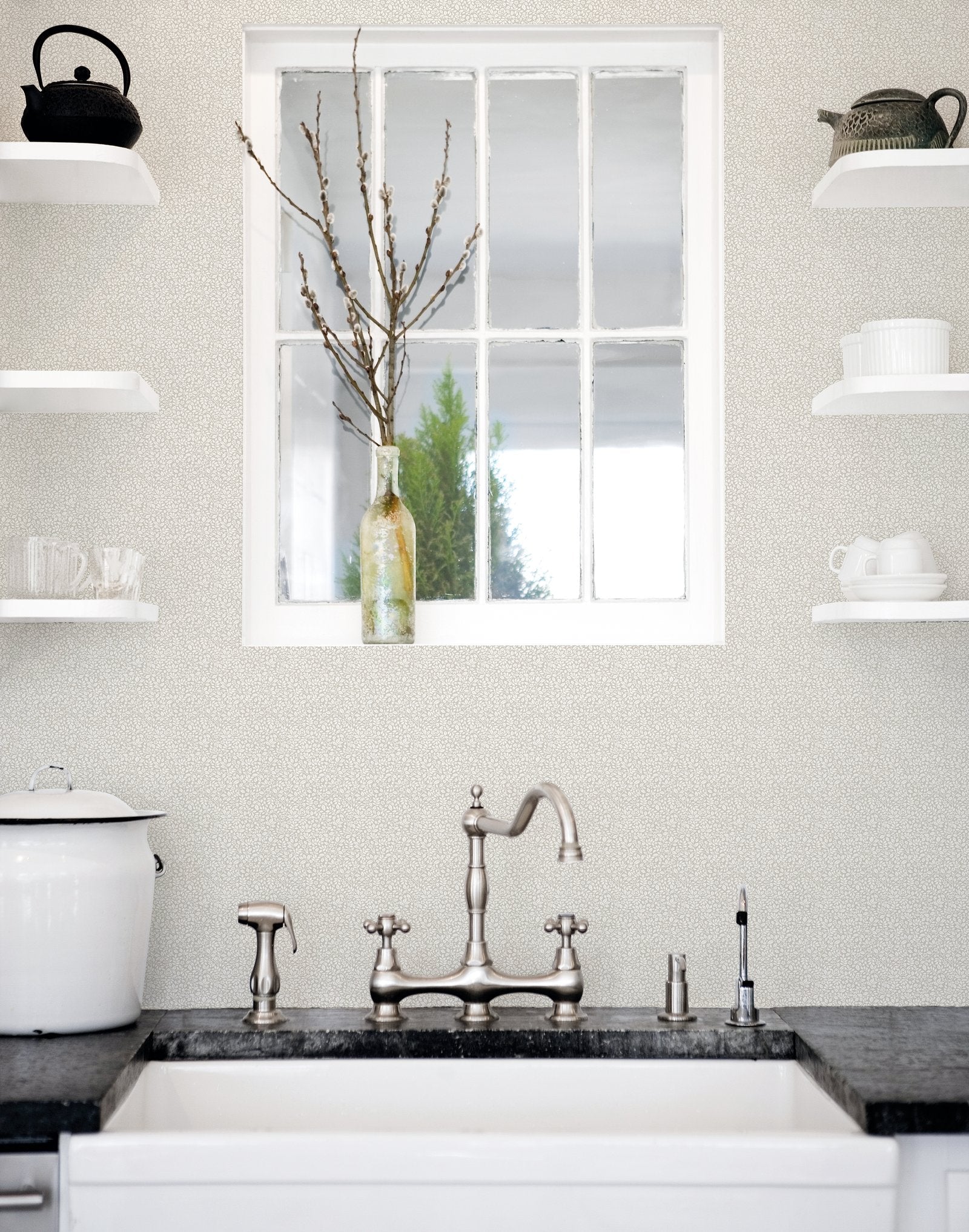 Miniatures 3 Mini Floral Wallpaper - Grey - Galerie - G68711 - Premier Wallcovering