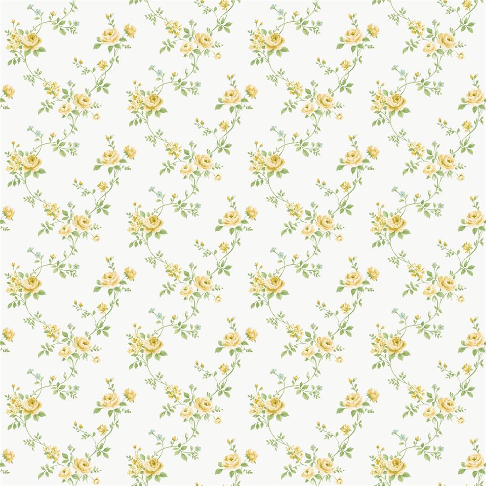 Miniatures 3 Multi Floral Trail Wallpaper - Yellow - Galerie - G68732 - Premier Wallcovering