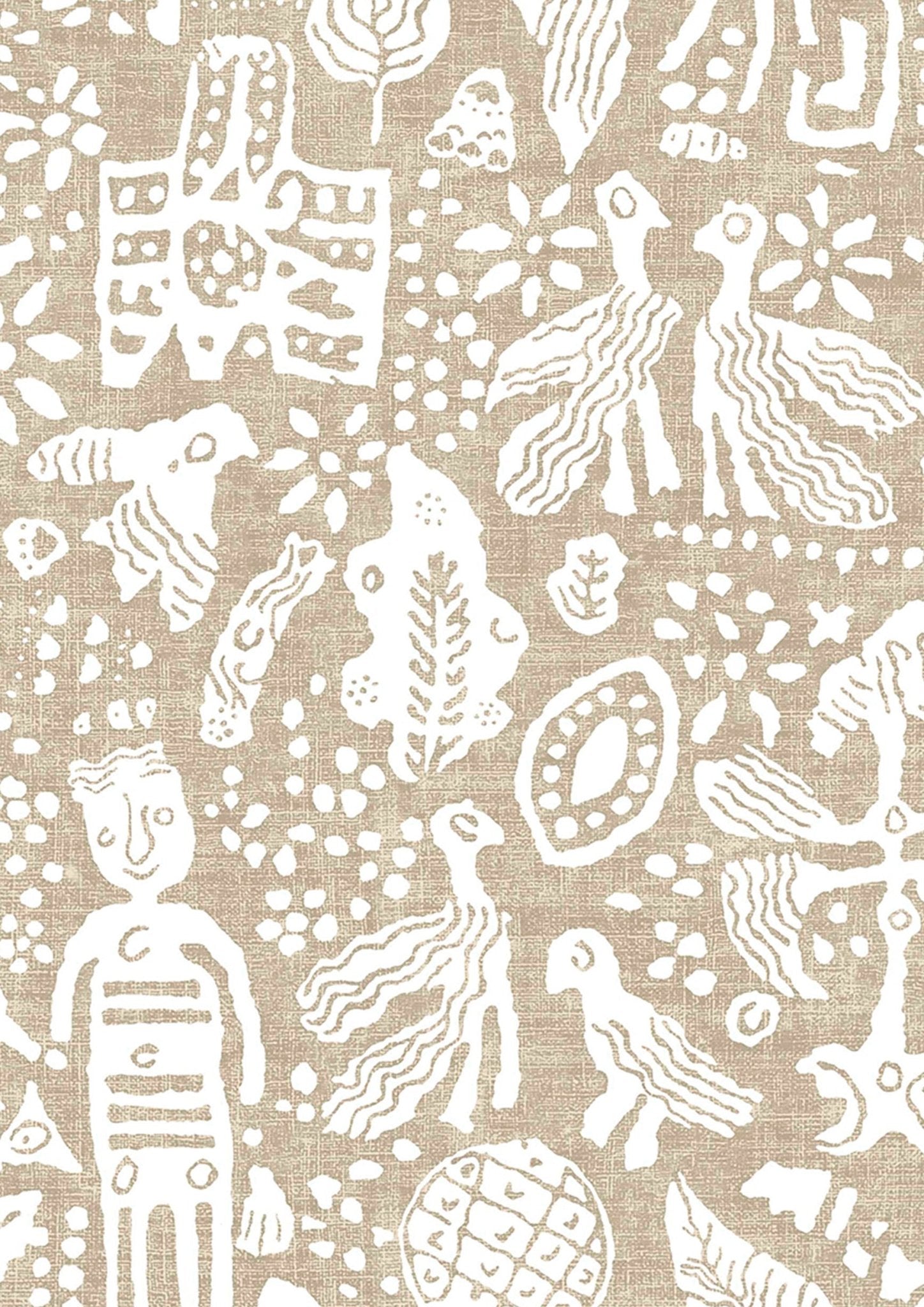 Minna Maze Wallpaper - Raffia - Lewis & Wood - Premier Wallcovering