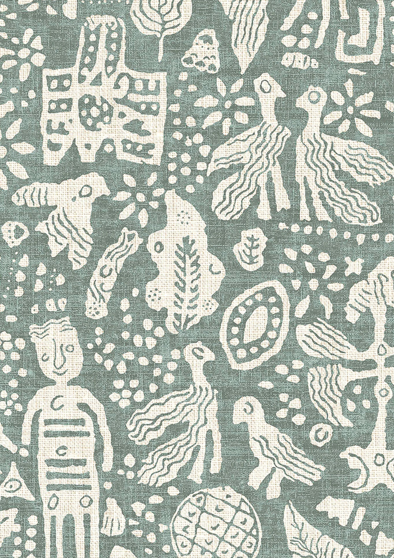 Minna Maze Wallpaper - Sage - Lewis & Wood - Premier Wallcovering