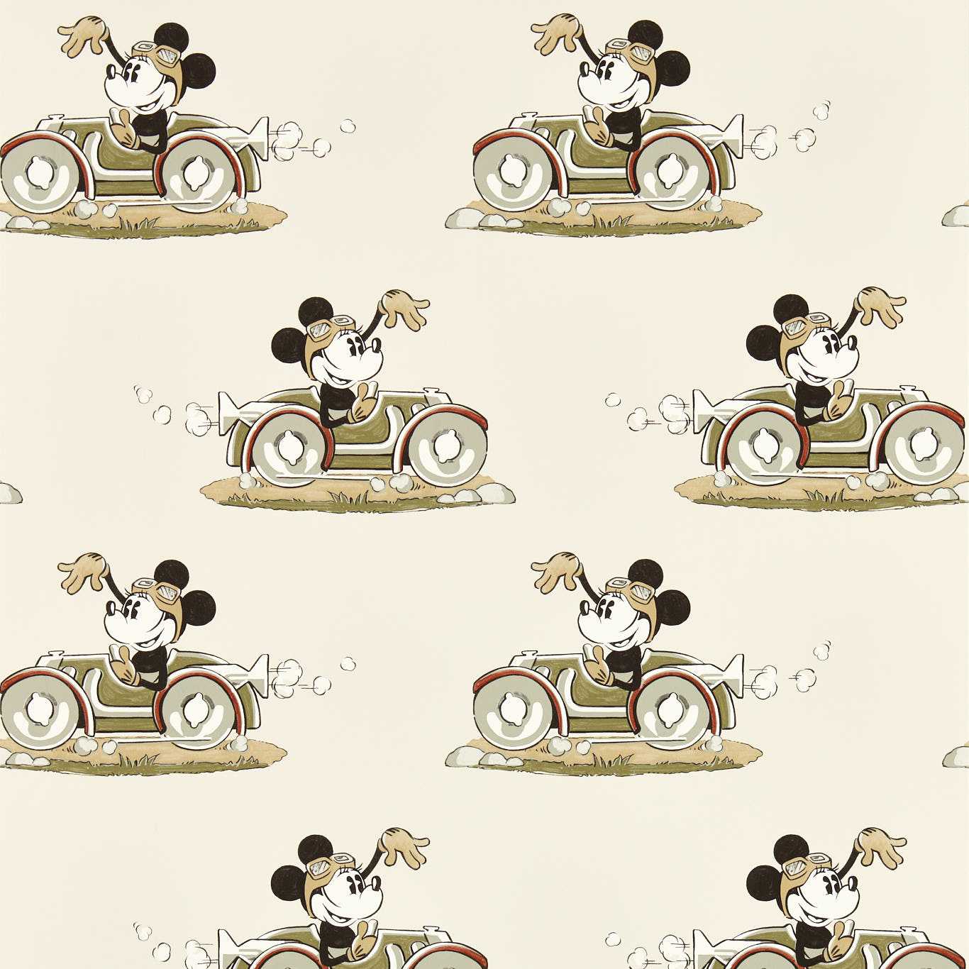 Minnie On The Move Wallpaper - Babyccino - DDIW217270 - Sanderson