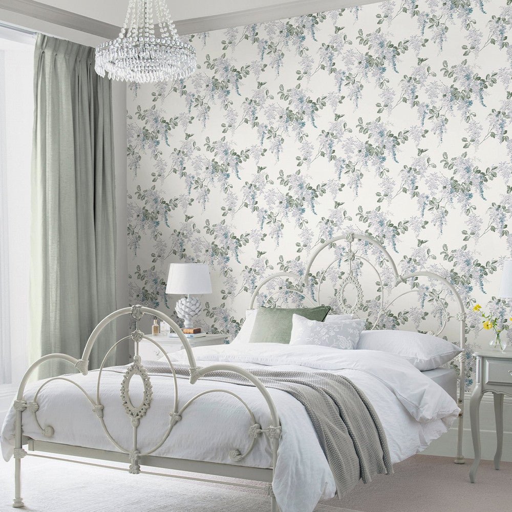 Mirabelle Wallpaper - Pale Seaspray - Laura Ashley - 130106 - Premier Wallcovering
