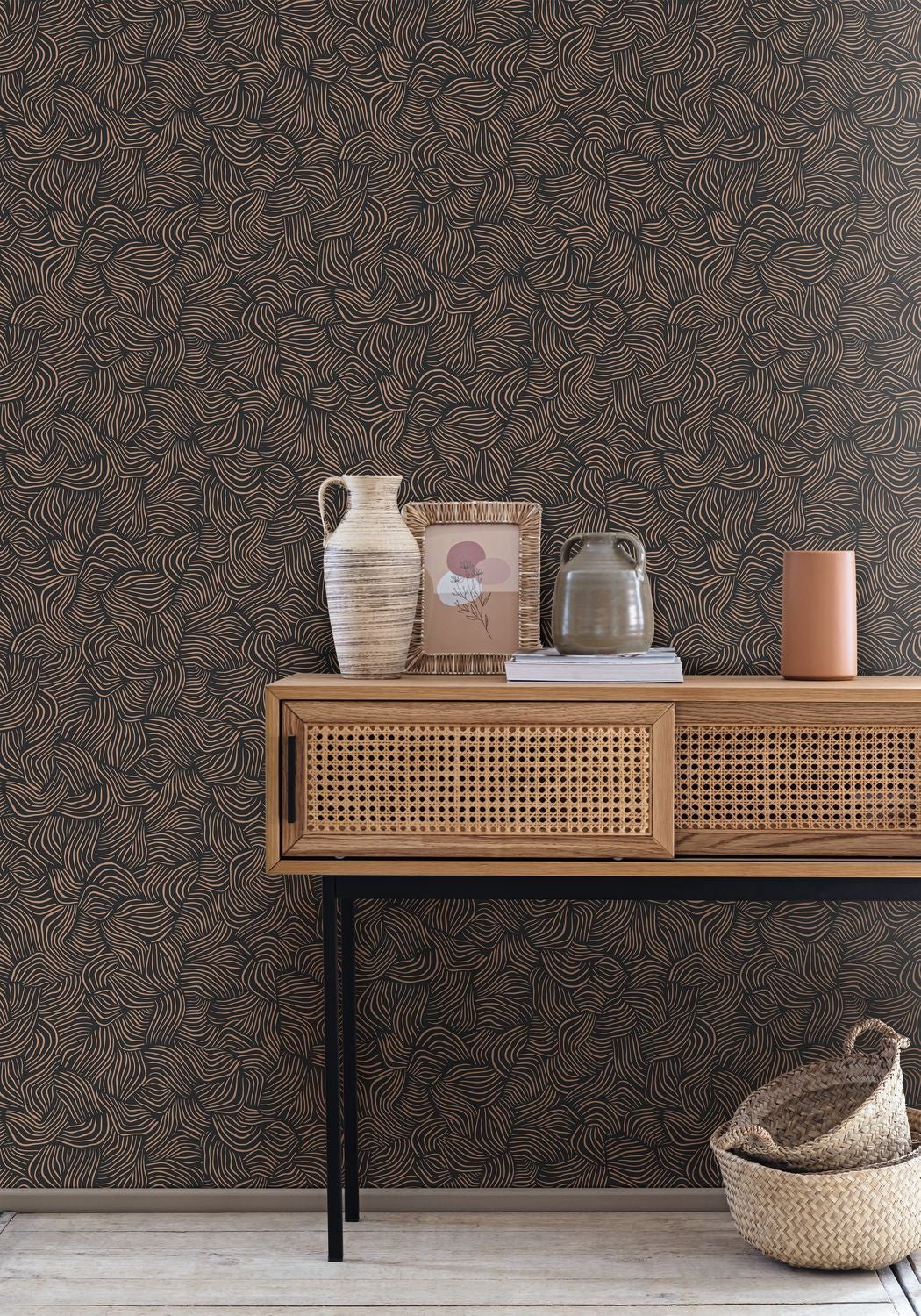 Mirage Wallpaper - Noir Cuivre - Caselio - 103729090