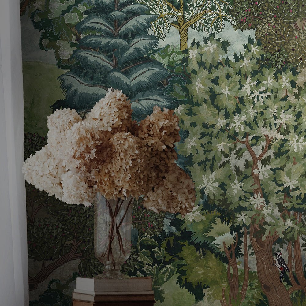 Miserden Trees Wallpaper - Green - Josephine Munsey - JMW-101801 - Premier Wallcovering