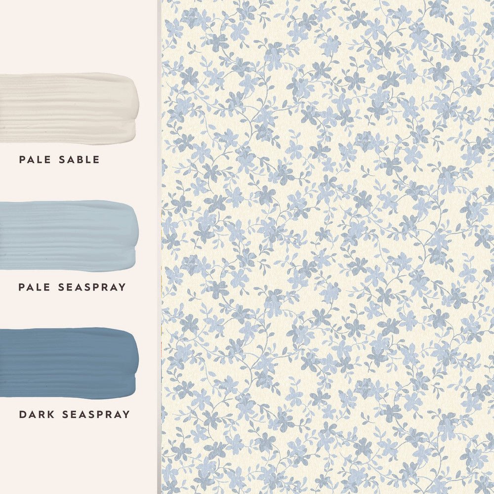Misterton Trail Wallpaper - Pale Seaspray Blue - Laura Ashley - 122744 - Premier Wallcovering