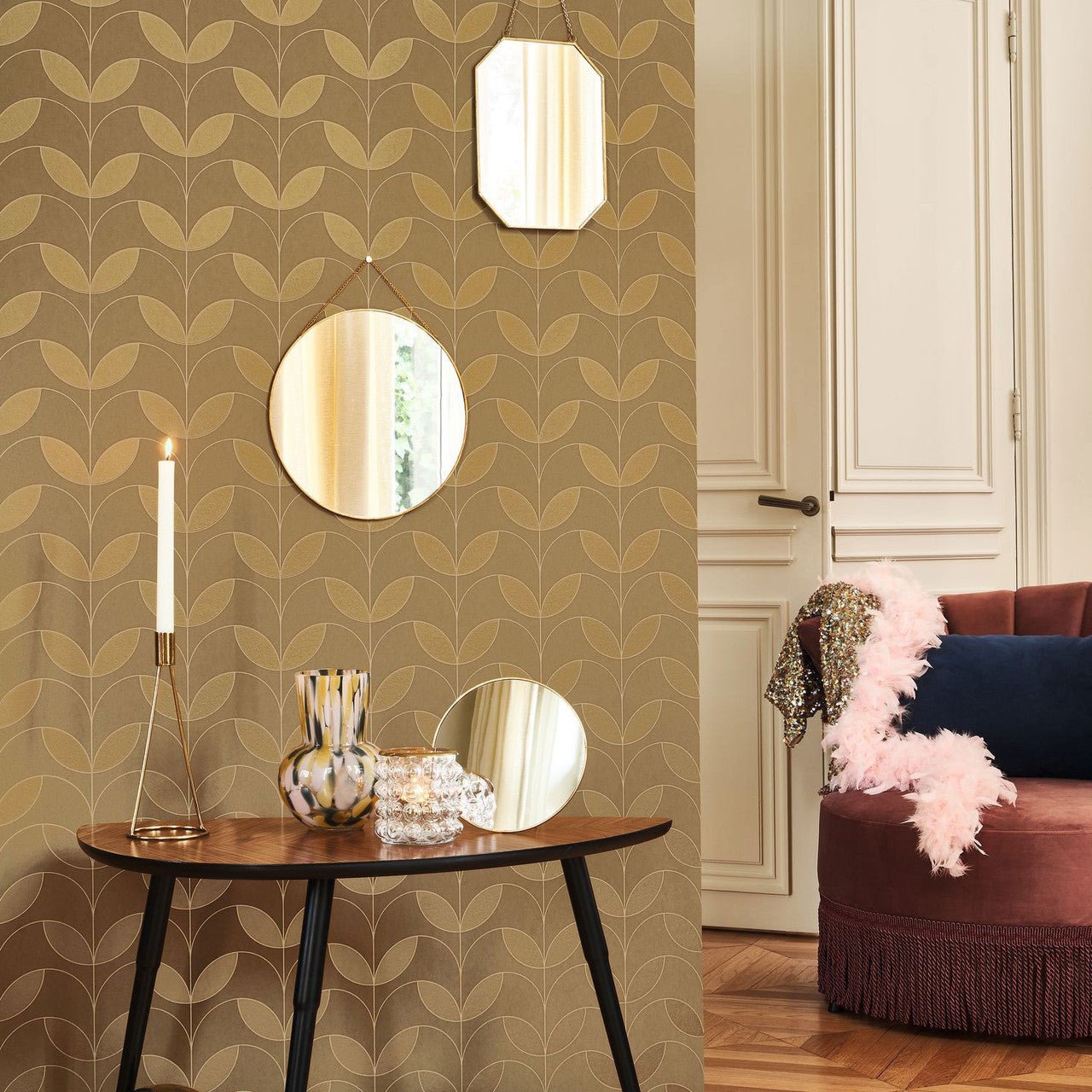 Mistinguett Annees Folles Wallpaper - Mordore - Casadeco - 201022541 - Premier Wallcovering