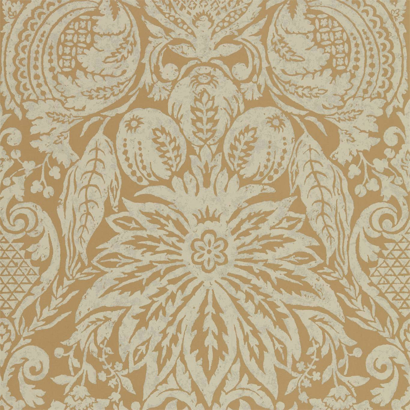 Mitford Damask Wallpaper - Antique Gold - ZDAR312862 - Zoffany
