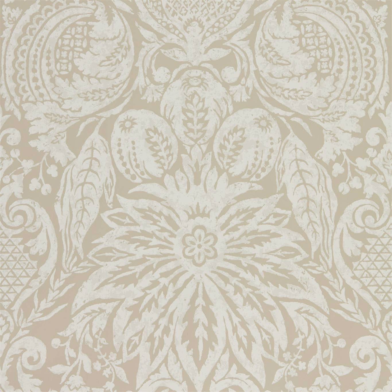 Mitford Damask Wallpaper - Stone - ZDAR312878 - Zoffany