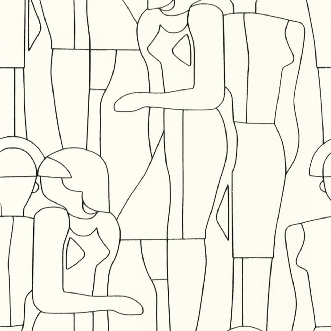 Model Iconic Wallpaper - Noir Gravure - Casadeco - 88430520 - Premier Wallcovering