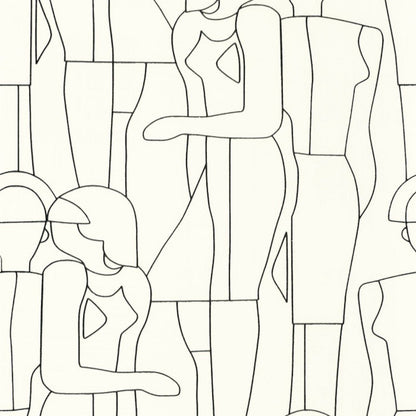 Model Iconic Wallpaper - Noir Gravure - Casadeco - 88430520 - Premier Wallcovering