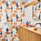Module Milano Sixties Wallpaper - Orange And Celadon - Casadeco - 89383606 - Premier Wallcovering