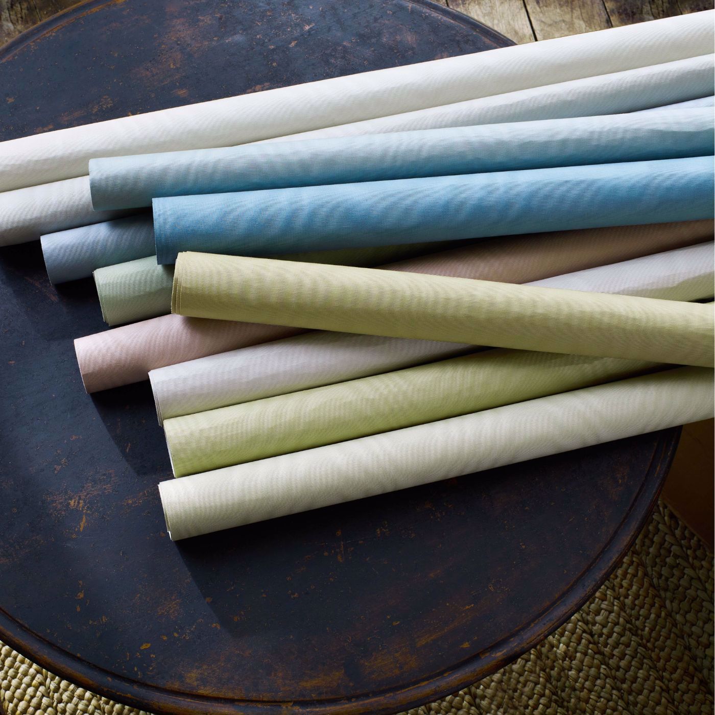 Moire Wallcovering Wallpaper - Green Tea - Zoffany - ZMOI313072 - Morris Wallpaper