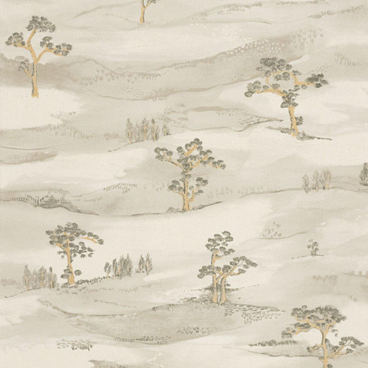 Mokuso Kyoto Wallpaper - Vert Lichen - Casadeco - 88747199 - Premier Wallcovering