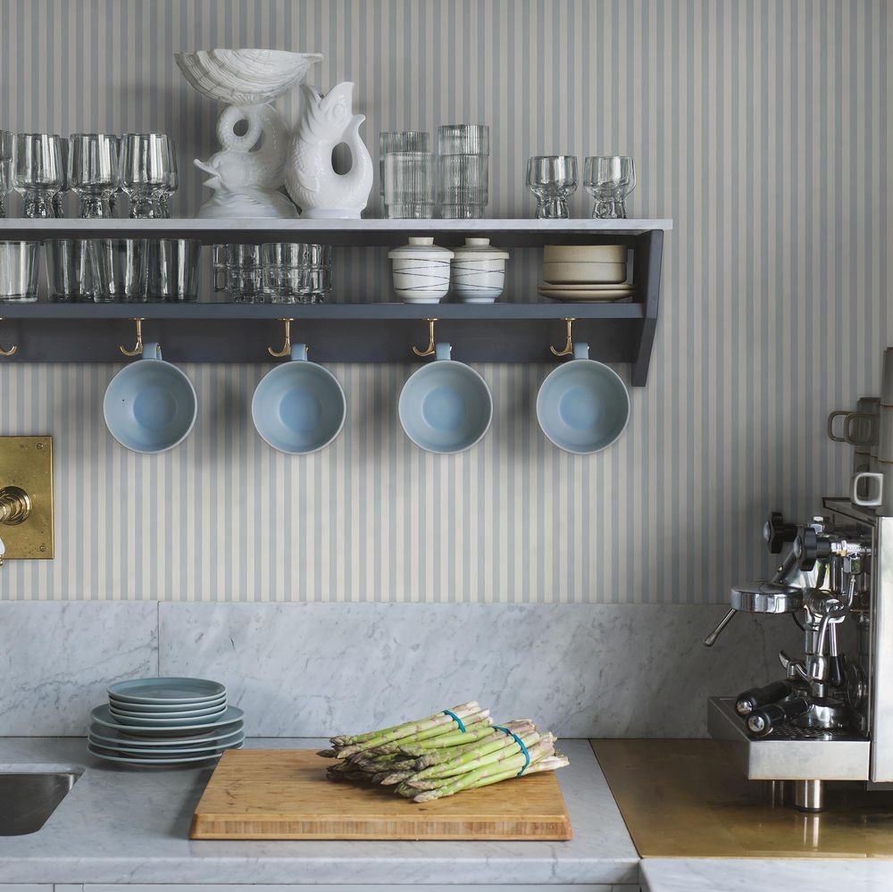 Molle Stripe Wallpaper - Baby Blue - Boråstapeter - 5738 - Premier Wallcovering