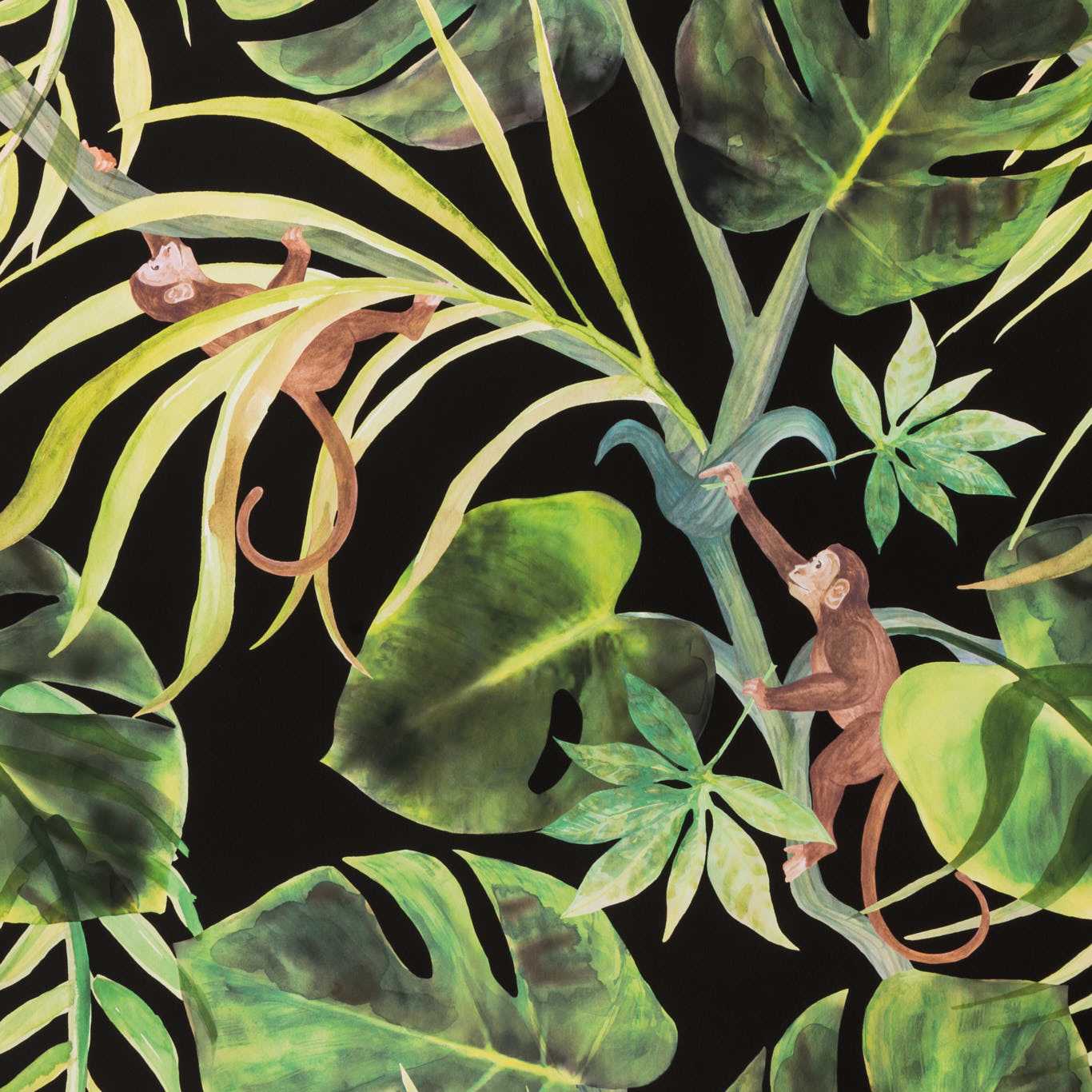 Monkey Business Wallpaper - Ebony - Clarke & Clarke - W0083/01 - Premier Wallcovering