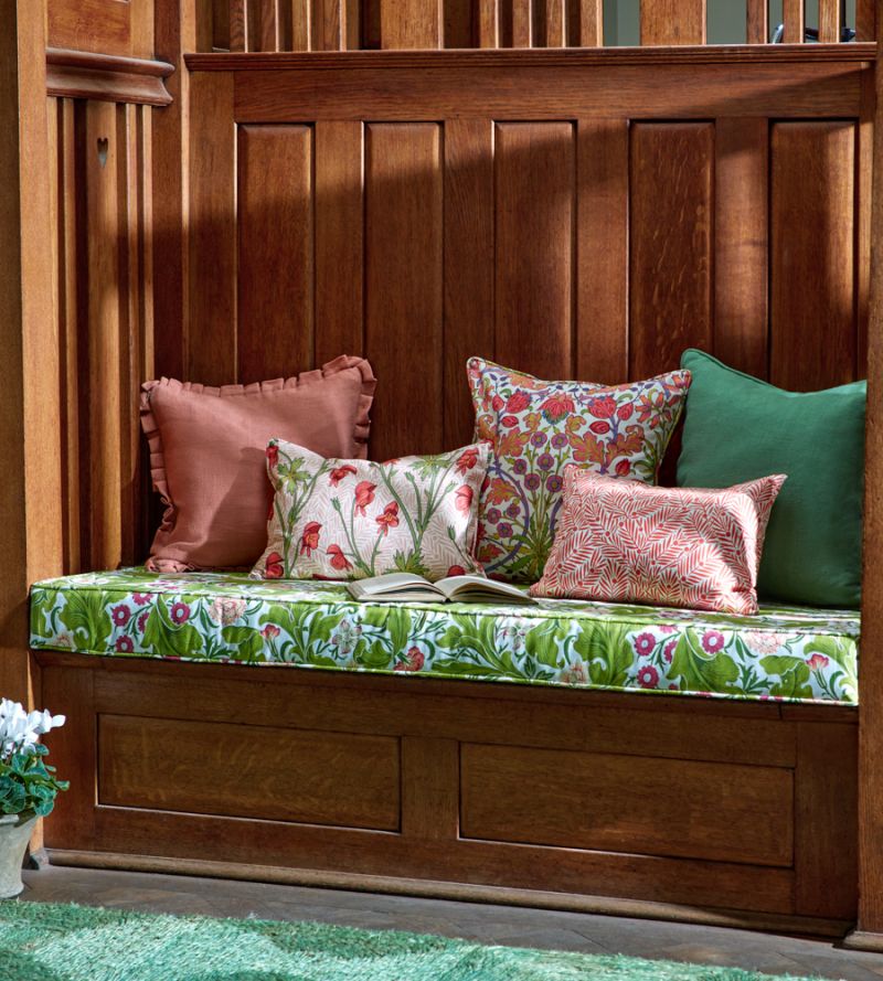 Monkshood Fabric - Rhubarb - Morris & Co - 227220 - Premier Wallcovering