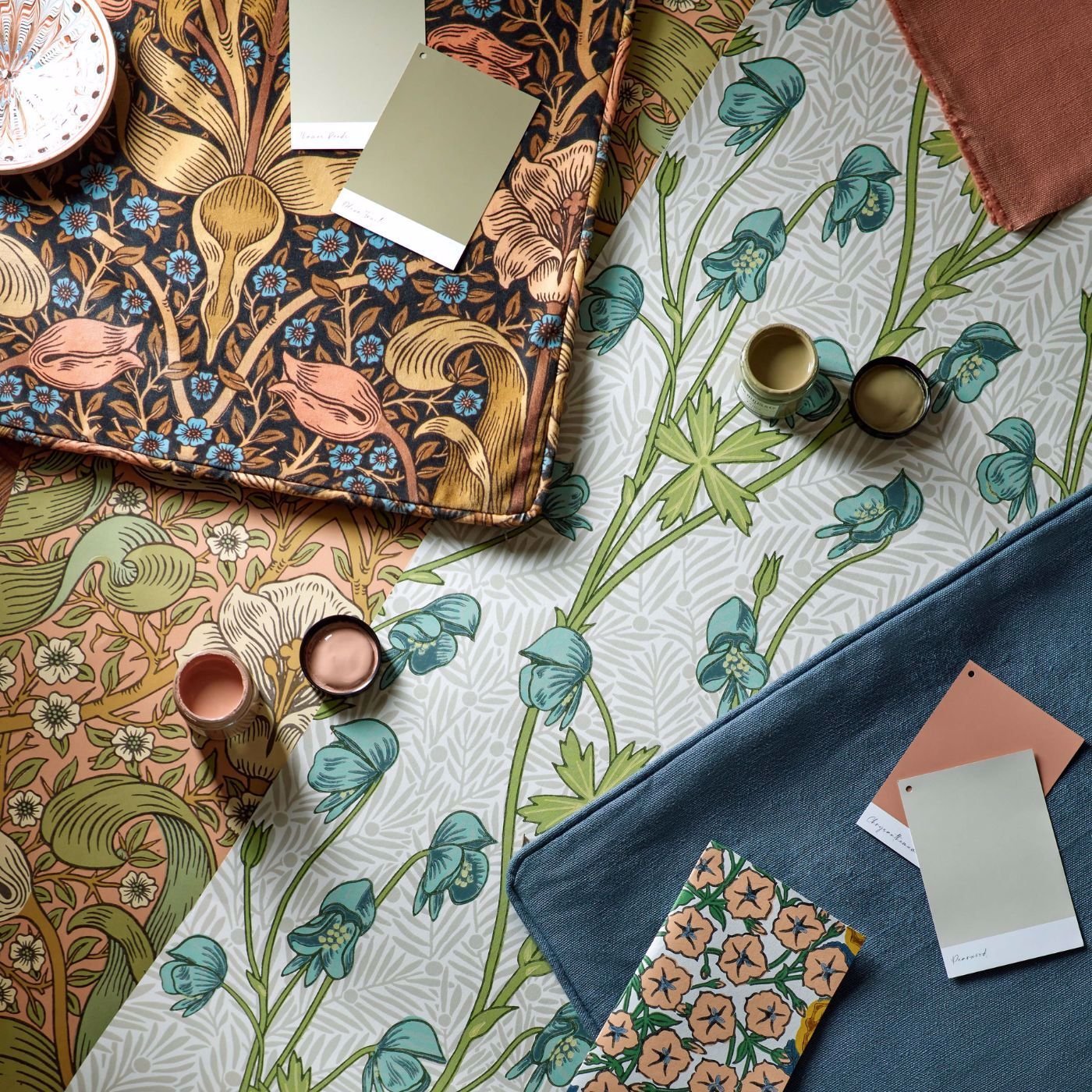 Monkshood Wallpaper - Aqua/Peashoot - 217344 - Morris & Co - Premier Wallcovering