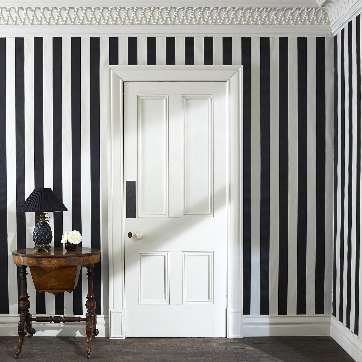 Mono Stripe Wallpaper - Off-Black / Oyster - House of Hackney - 1-WA-MON-DI-BLK-STR
