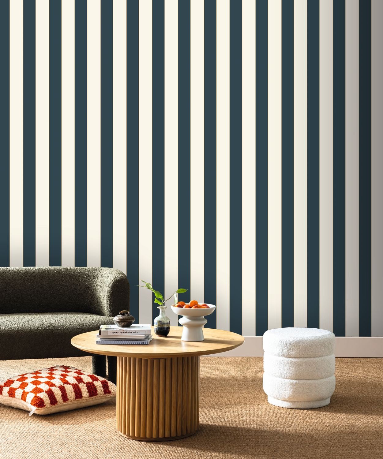 Moonlight Golden Lines Wallpaper - Bleu - Caselio - 101076112