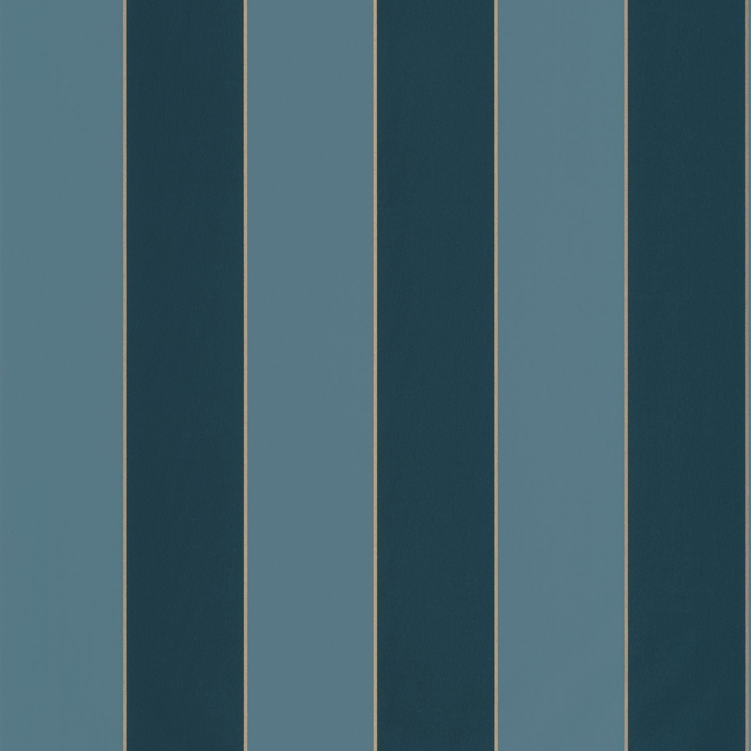 Moonlight Golden Lines Wallpaper - Bleu Paon - Caselio - 101076659