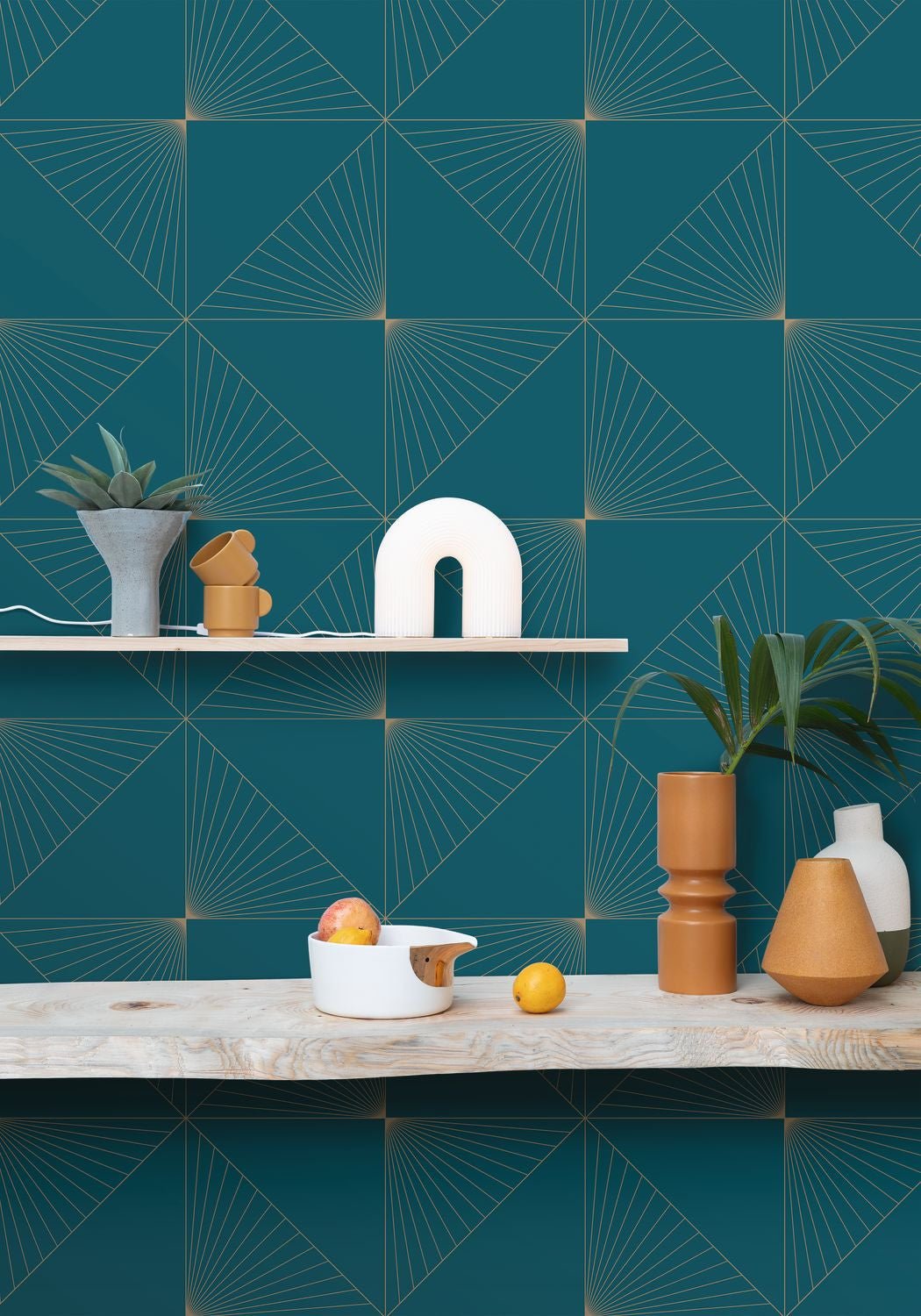 Moonlight Sunset Wallpaper - Teal Blue - Caselio - 101056120