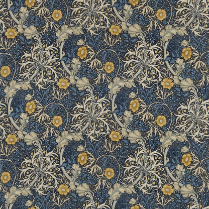 Morris Seaweed Fabric - Ink/Woad - Morris & Co - 224470 - Premier Wallcovering