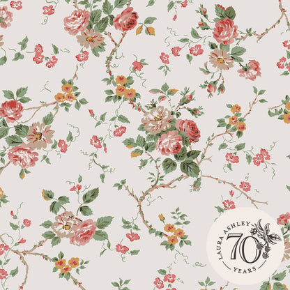Mountney Garden Wallpaper - Antique Pink - Laura Ashley - 121083 - Premier Wallcovering