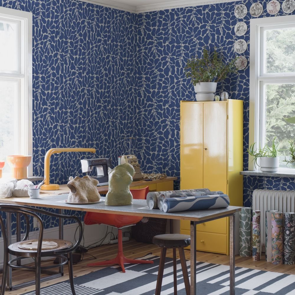 My Secret Garden Wallpaper - Blue - Boråstapeter - 2072 - Premier Wallcovering