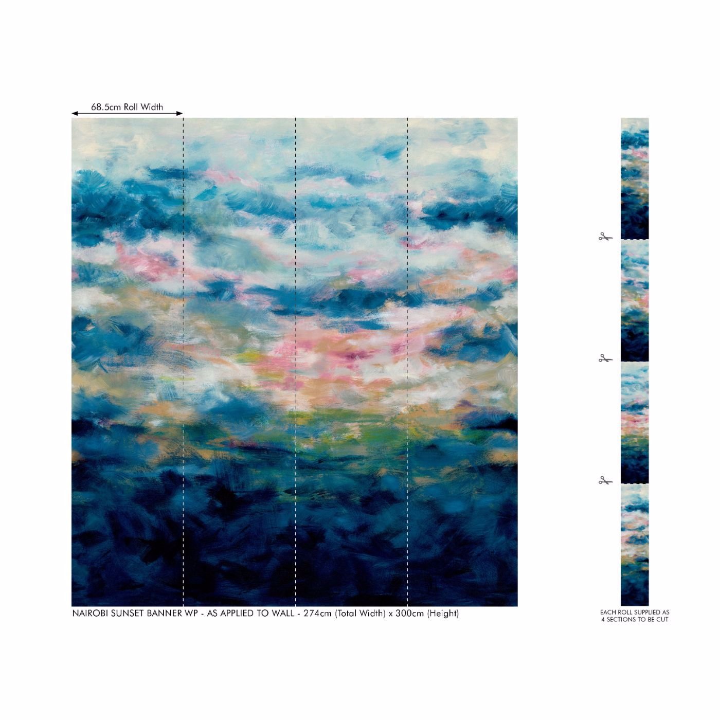 Nairobi Wallpaper - Sunset - Clarke & Clarke - W0188/01 - Premier Wallcovering