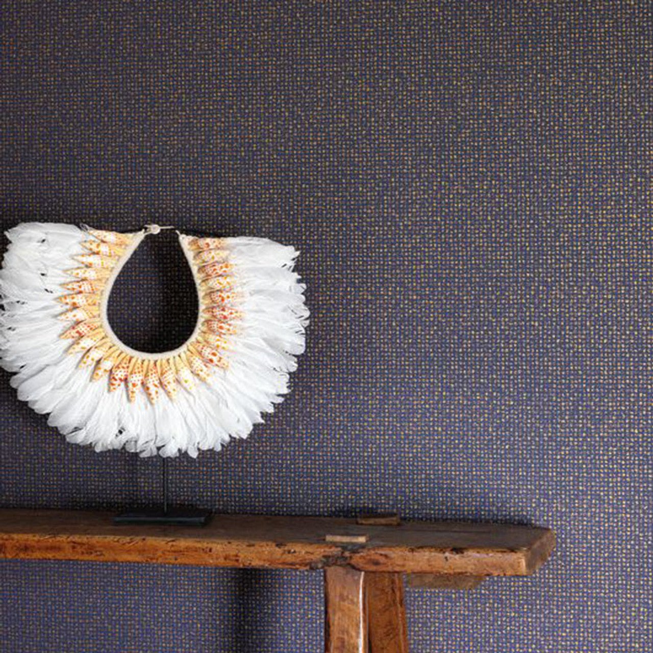 Namadji Nangara Wallpaper - Bleu Nuit Et Cuivre - Casadeco - 84436423 - Premier Wallcovering