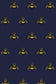 Napoleon Bee Velvet Fabric - Black & Pale Gold on Navy - Timorous Beasties - NB/8818/05 - Premier Wallcovering